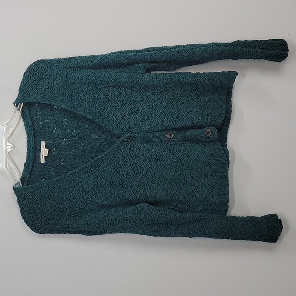 American Eagle Outfitters Sweaters - American Eagle Emerald Green crop button front cardigan sweater